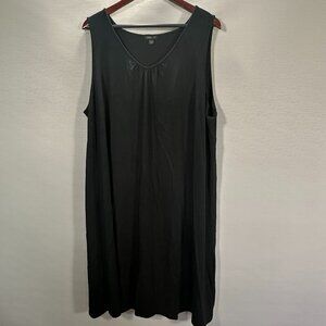 J JIll Dress Womens 2X Wearever Collection Black Knit V Neck Pullover Maxi